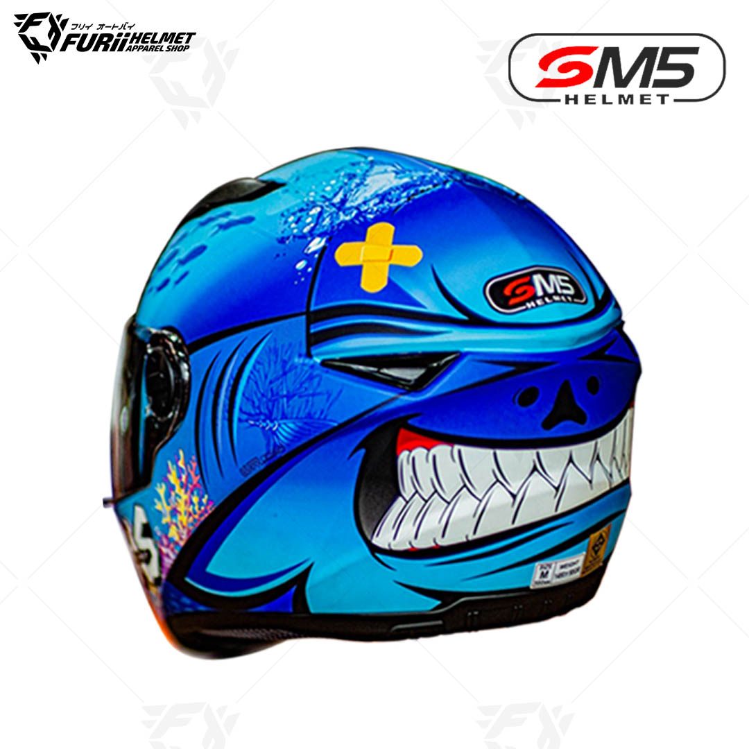 หมวกกันน็อค SM5 : SNACK SHARK GLOSS BLUE