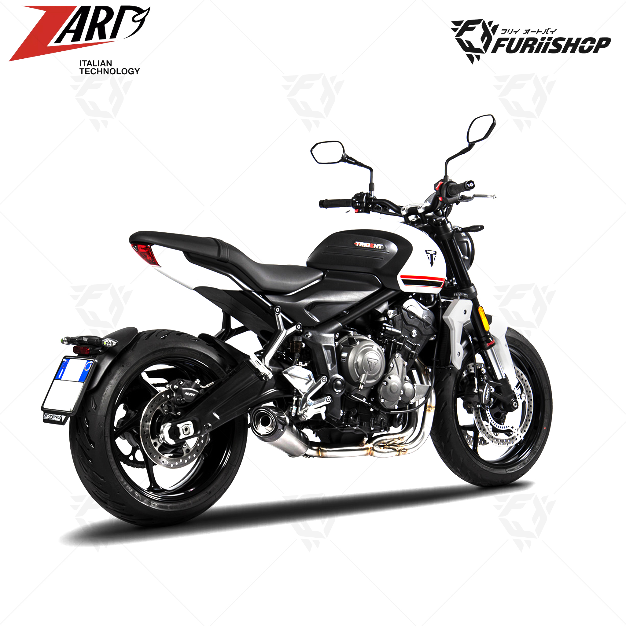 ท่อแต่ง Zard Slip - on Steel-Carbon for : Triumph Trident 660 2021-2024