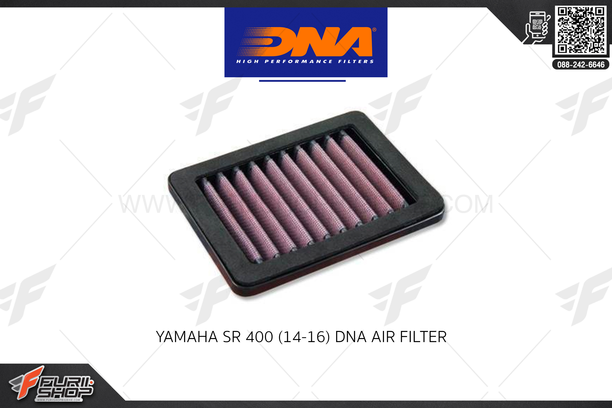 กรองอากาศ DNA HIGH PERFORMANCE FILTERS : YAMAHA SR 400 (14-16)