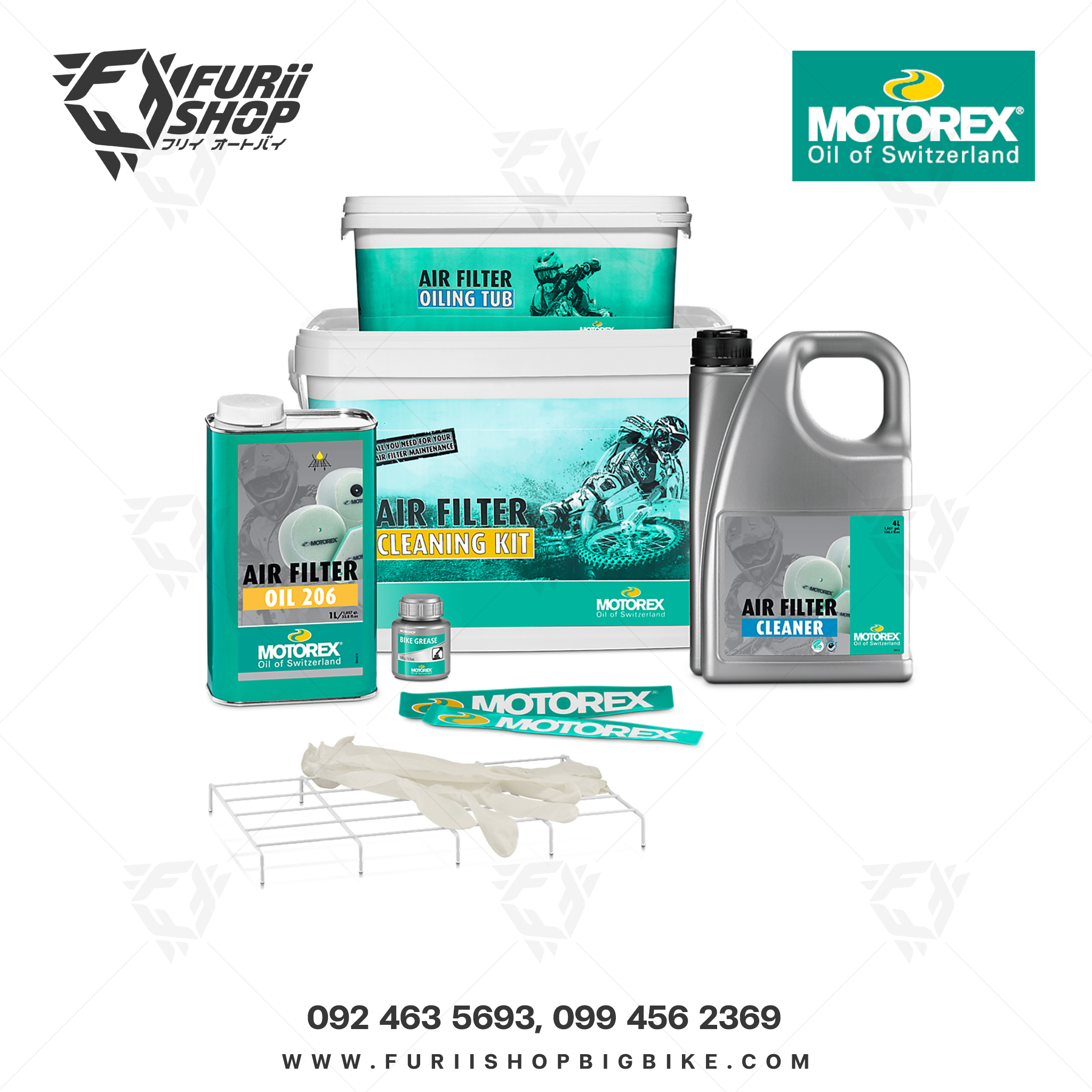 การบำรุงรักษาตัวกรองอากาศสำหรับรถมอเตอร์ไซค์ MOTOREX Air Filter Cleaning Kit (SET)
