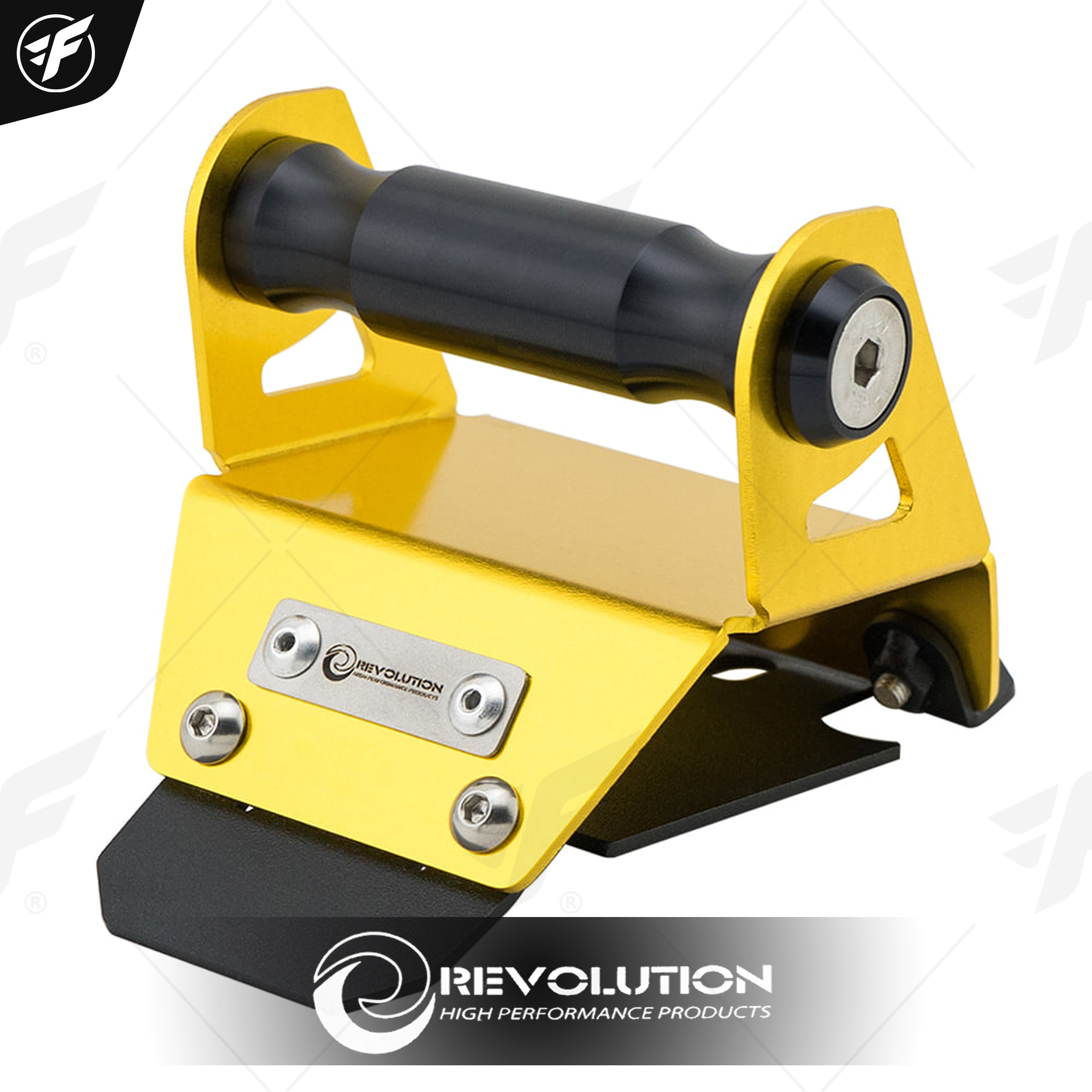 ขาจับมือถือยึดฝาครอบแฮนด์ (เหล็ก+มีเนียม) REVOLUTION V3 FORZA-350/300 NEW ทอง