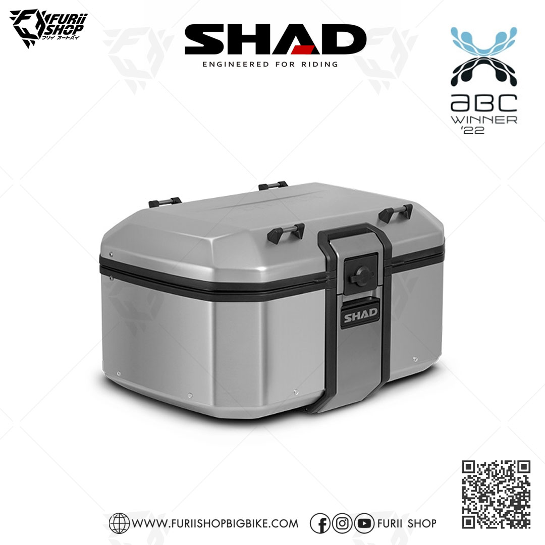 กล่องหลัง SHAD TR55 Silver ขนาด 55 ลิตร (สามารถเก็บหมวกกันน็อคได้ 2 ใบ)