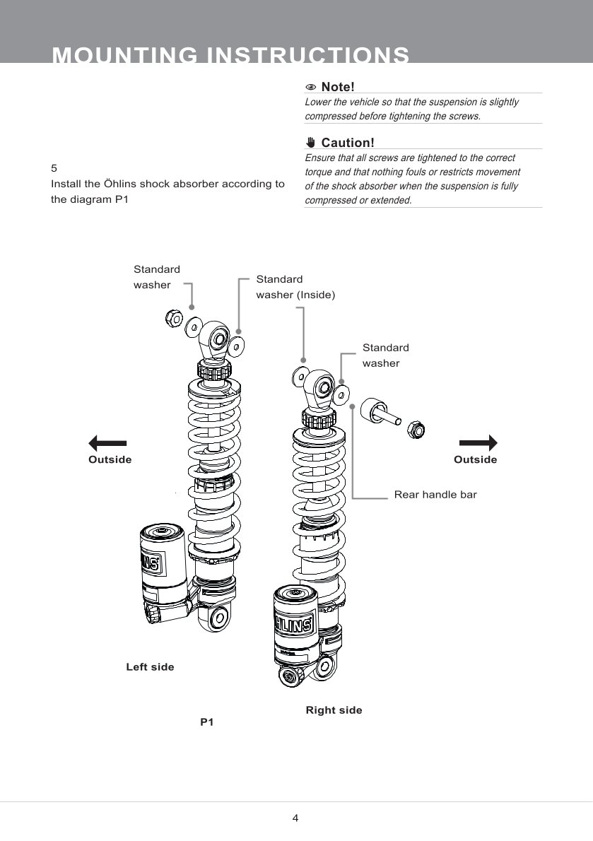 โช๊คหลังแต่ง Ohlins HO227 For Honda Dax 125 ปี 2022-2023