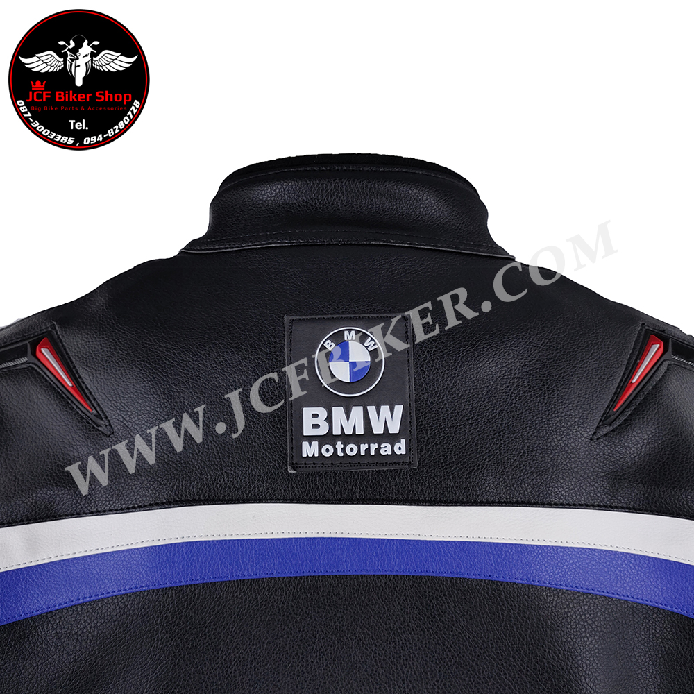 เสื้อการ์ด เสื้อการ์ดหนังมอเตอร์ไซค์ BMW Leather วัสดุหนัง+ผ้าตาข่ายระบายอากาศ มีการ์ด5จุด