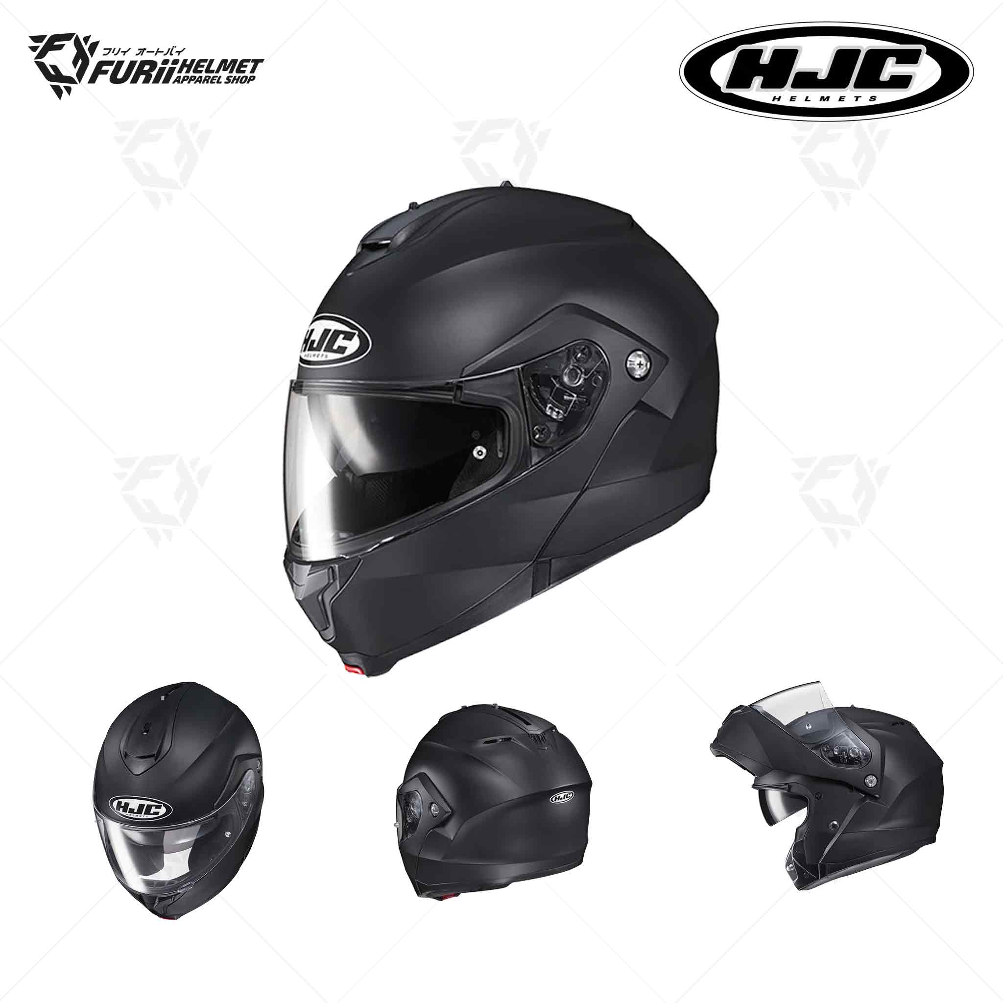 หมวกกันน็อค HJC C91N Modular & Flip-Up SEMI FLAT BLACK สีดำ ผิวด้าน (มี มอก.)