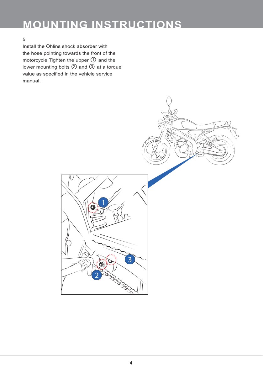 โช๊คหลังแต่ง Ohlins YA942 For Yamaha XSR 155 ปี 2019-2022
