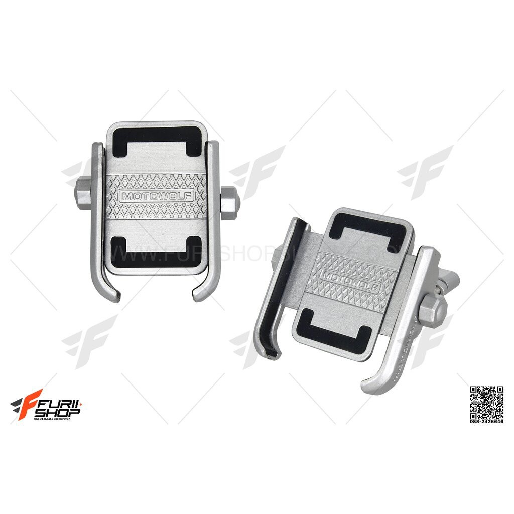 ของแท้!! ขายึดโทรศัพท์ ขาจับโทรศัพท์ MOTOWOLF สีเงิน