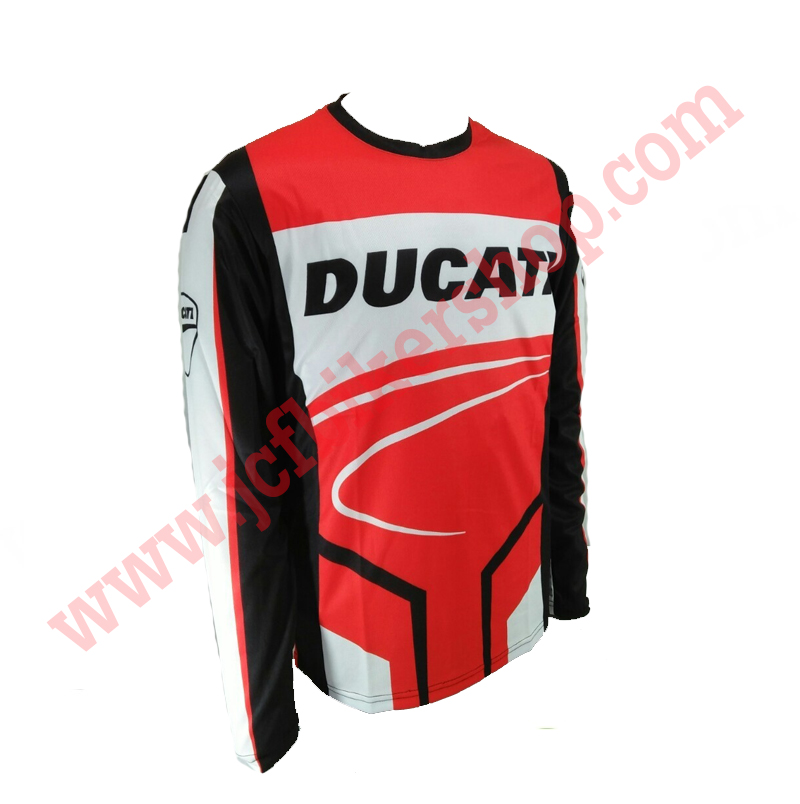 เสื้อยืดขี่มอเตอร์ไซค์ เสื้อยืดมอเตอร์ไซค์ เสื้อแขนยาวDucati JT-528L เนื้อผ้าไมโคไฟเบอร์มีประสิทธิภาพในการซับเหงื่อสูงผ้าไม่เหนียวติดตัว