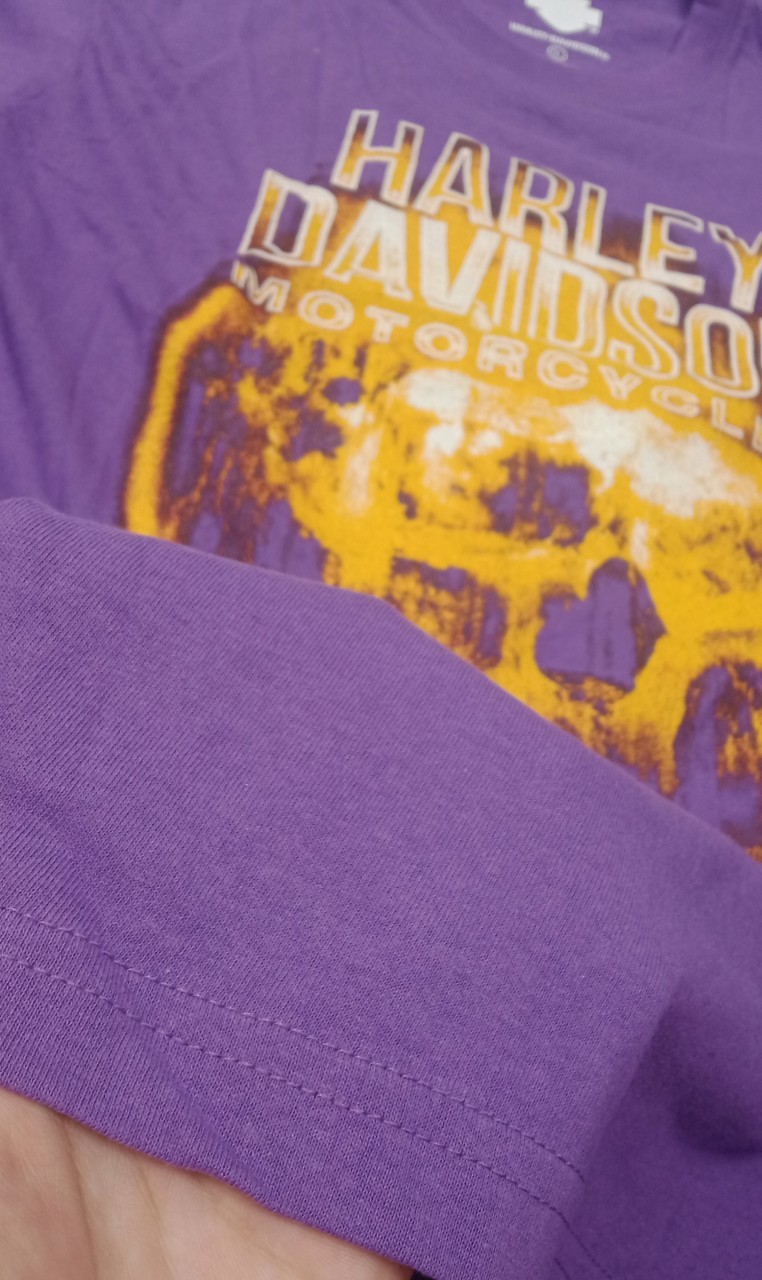 เสื้อยืดแขนสั้น H-D ลายกระโหลก #04 ม่วง S,L