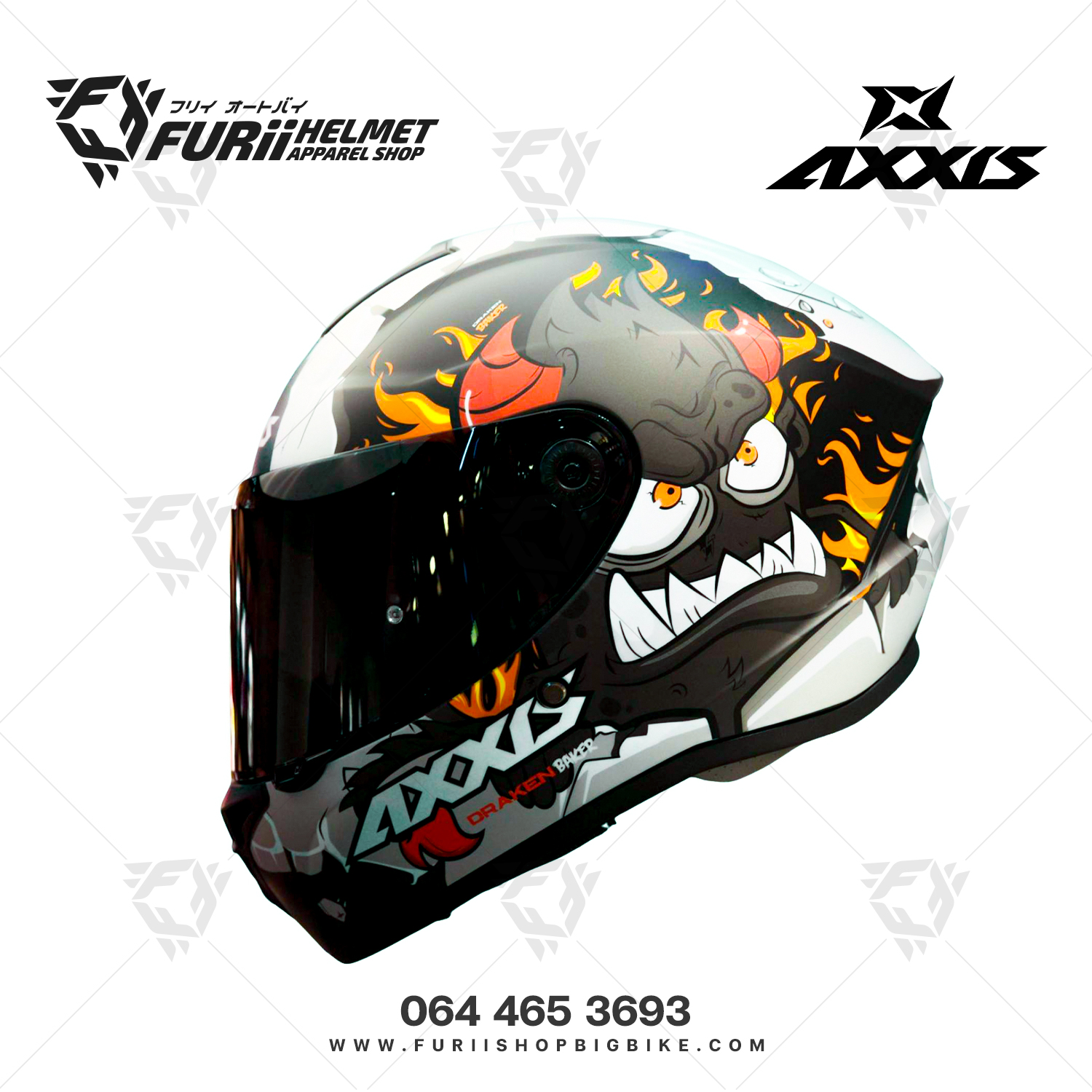 หมวกกันน็อคเต็มใบ AXXIS Draken S Baker A1 Black (สีเงา)