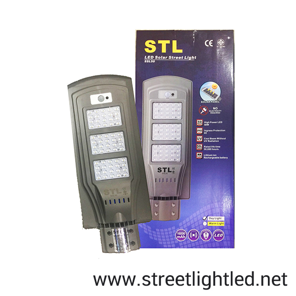 โคมไฟถนน LED โซล่าเซลล์ 50w รุ่น SSL10 (แสงขาว)