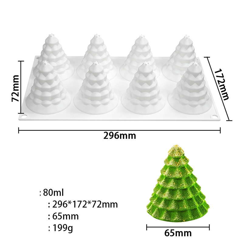 แม่พิพม์ซิลิโคน พิพม์วุ้น ต้นคริสต์มาส 8 ต้น