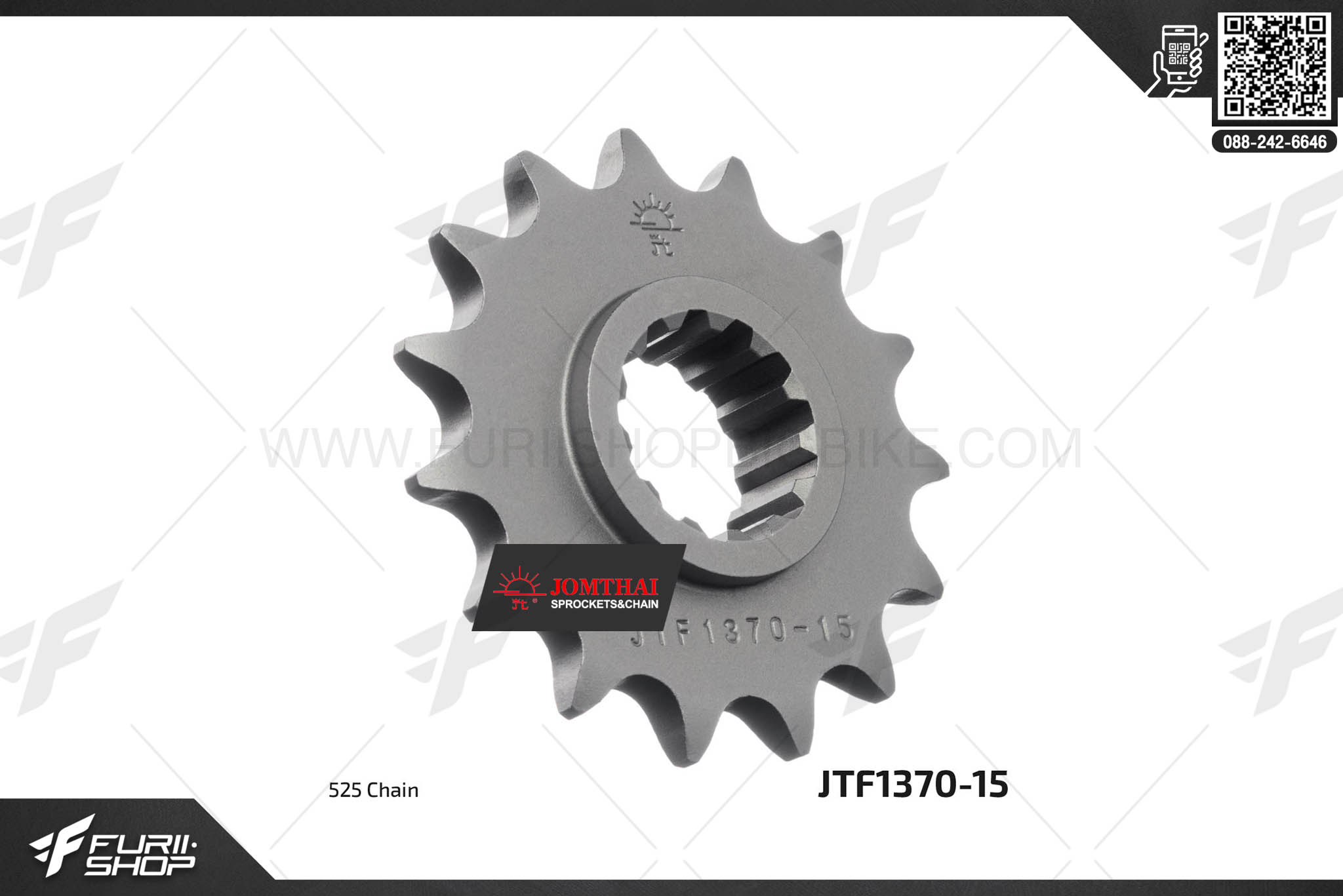 สเตอร์หน้า JOMTHAI (พระอาทิตย์) 15ฟัน รหัส JTF1370-15 For CB650F, CBR650F
