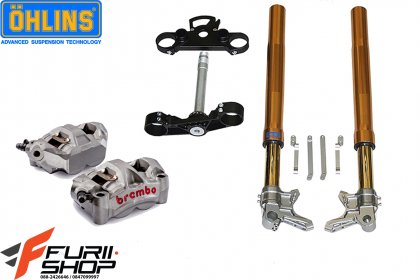 โช๊คหน้า OHLINS พร้อมแผงคอ ปั๊มล่างM50 FOR YAMAHA T-MAX530