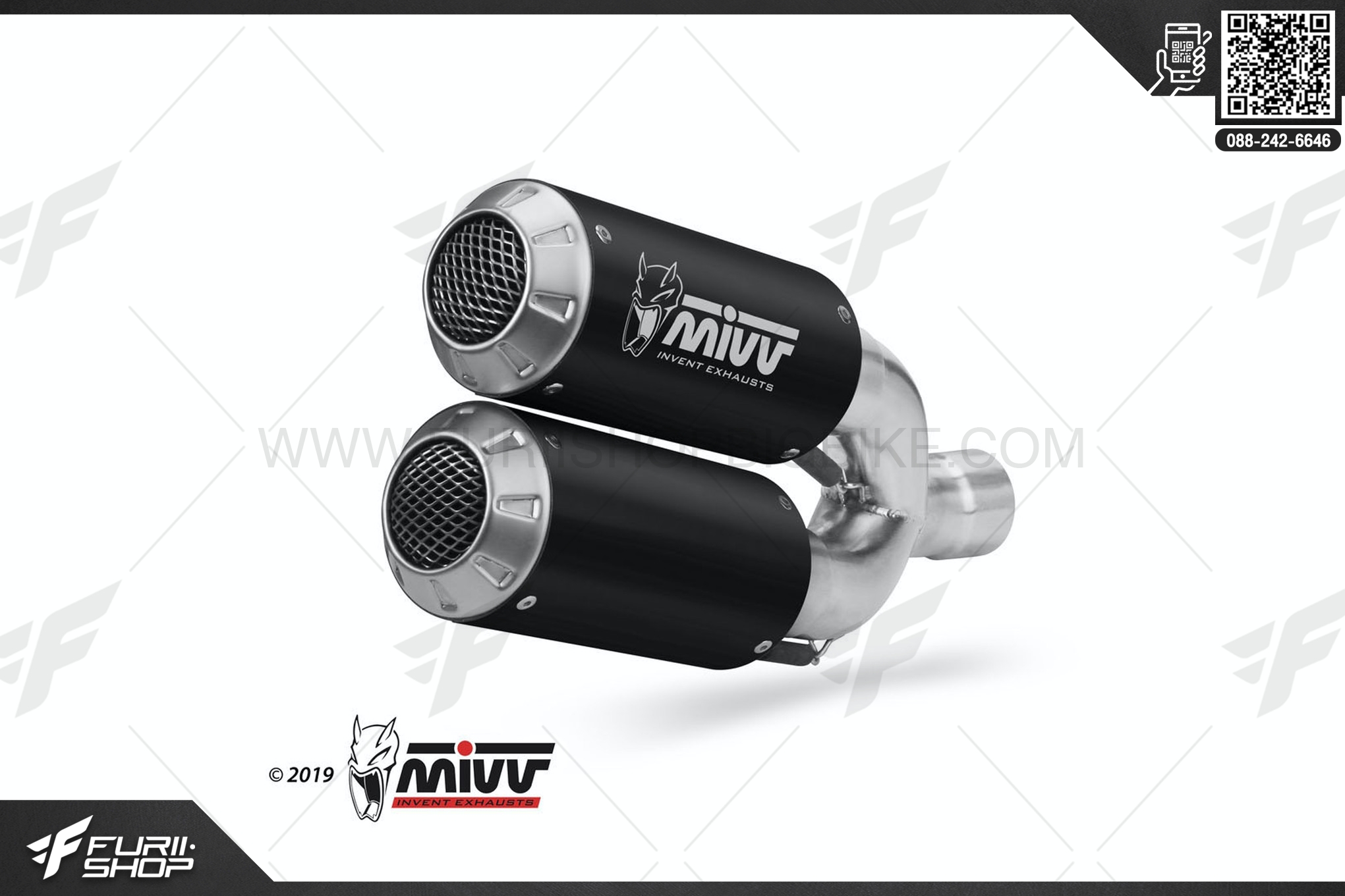 ท่อมอเตอร์ไซค์ MIVV FOR DUCATI MONSTER 821 2 SLIP-ON M3 STEEL BLACK ท่อแต่ง ท่อสูตร ท่อบิ๊กไบค์ ท่อBigbike ท่อไอเสีย