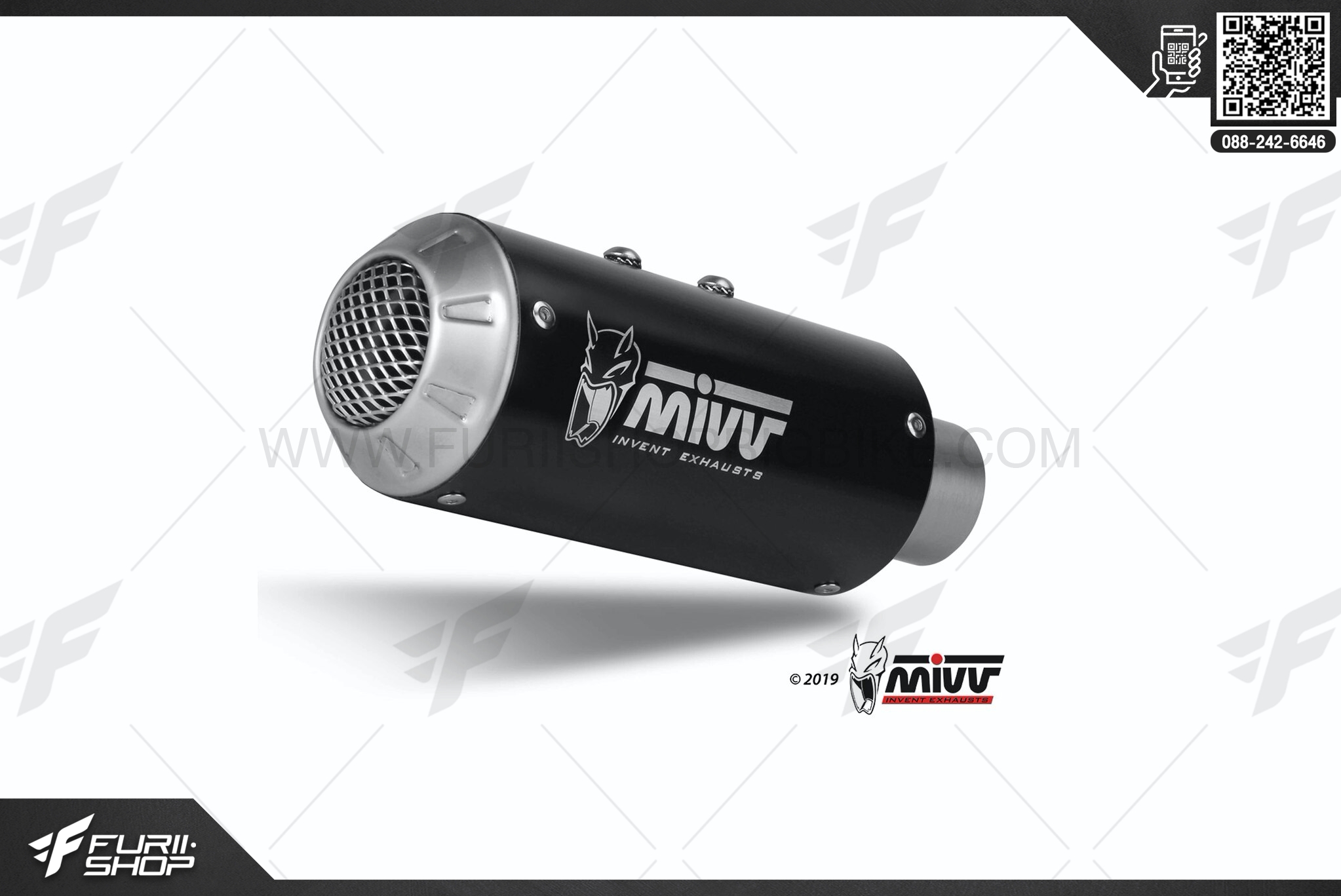 ท่อมอเตอร์ไซค์ MIVV MK3 BLACK BLACK STAINLESS STEEL FOR YAMAHA R1 2015+ ท่อแต่ง ท่อสูตร ท่อบิ๊กไบค์ ท่อBigbike ท่อไอเสีย