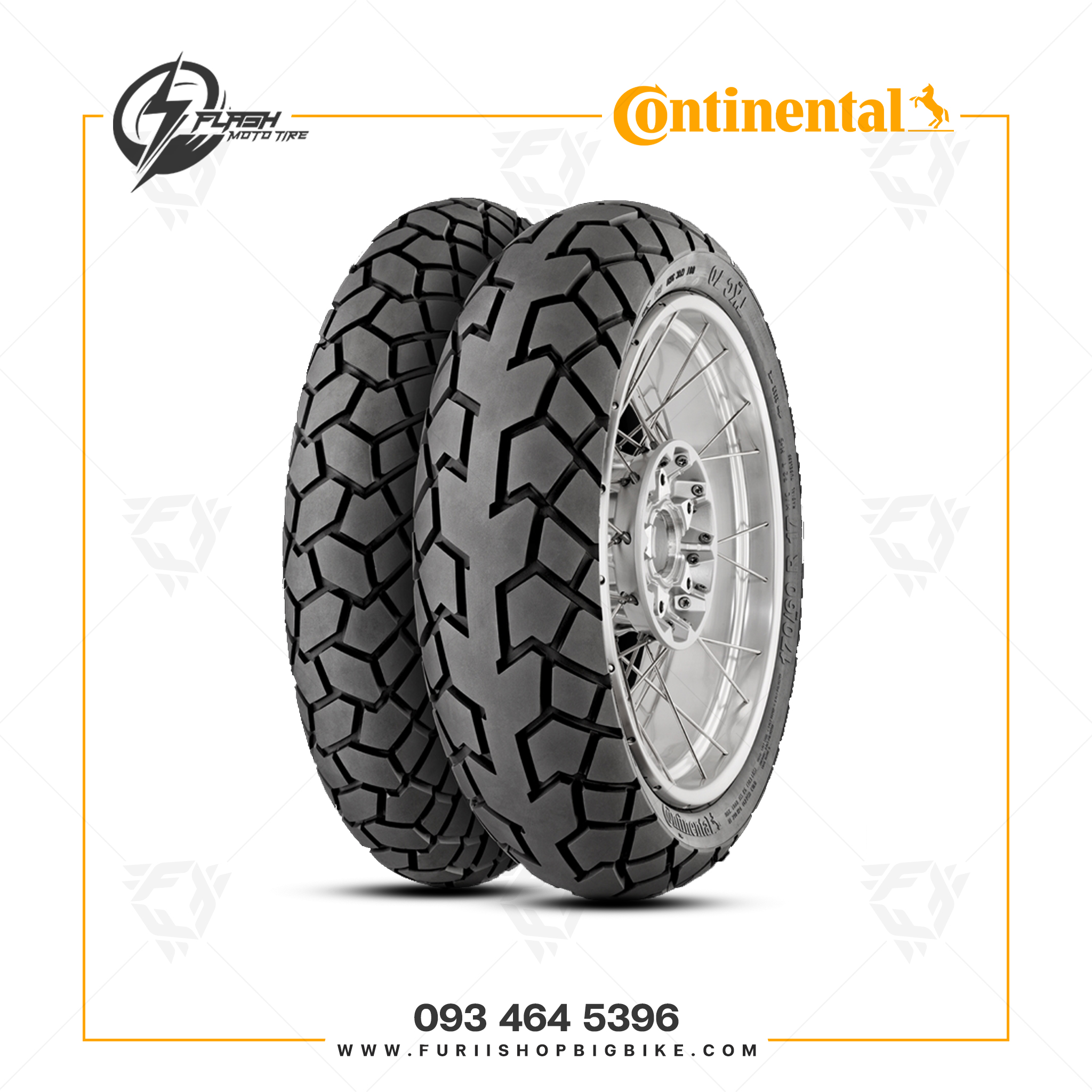 ยางมอเตอร์ไซค์บิ๊กไบค์ CONTINENTAL TKC70 180/55 ZR 17 M/C 73W TL M+S>> Flash Moto Tire ยางมอเตอร์ไซต์ ยางบิ๊กไบท์ ยางBigbike Mototire
