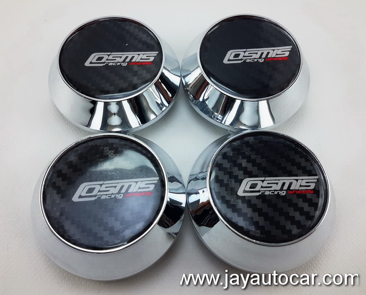 ฝาล้อรถยนต์ แม็กแต่ง ฝาล้อแม็ก ขนาด 63.5 มิล COSMIS RACING WHEELS สีเงิน 1ชุด 4ชิ้น Size 63.5mm.