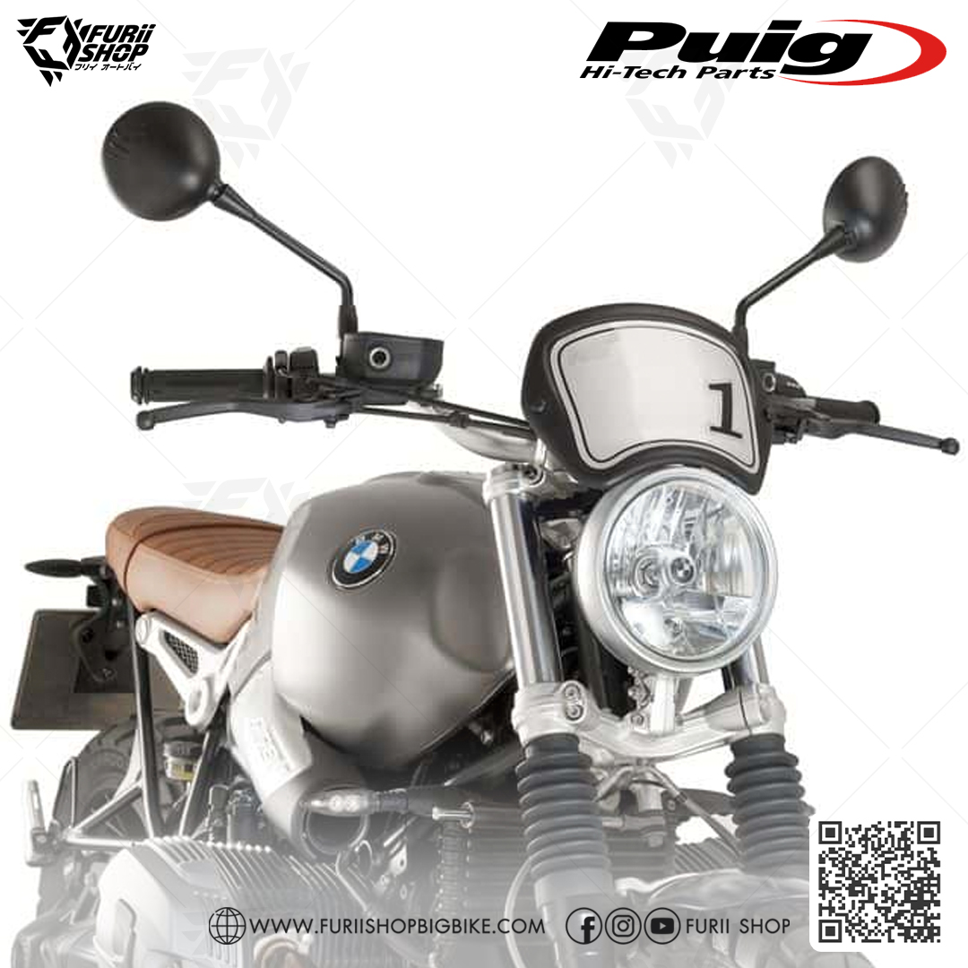 ชิลด์หน้า Puig Front Plate Black : for BMW R nine T 13-20 / New!! R nine T Scramble 17-20