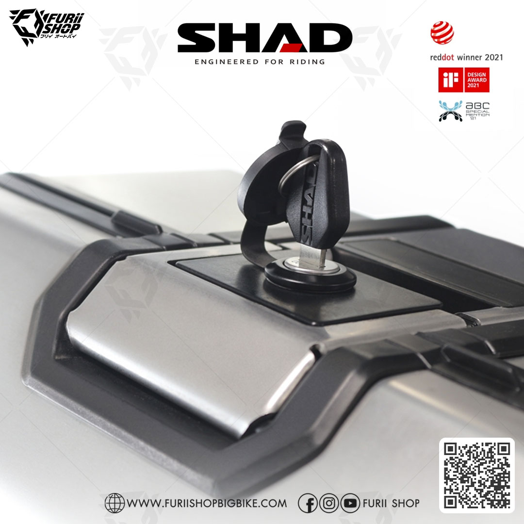 กล่องหลัง SHAD TR48 Silver ขนาด 48 ลิตร (สามารถเก็บหมวกกันน็อคได้ 1 ใบ)