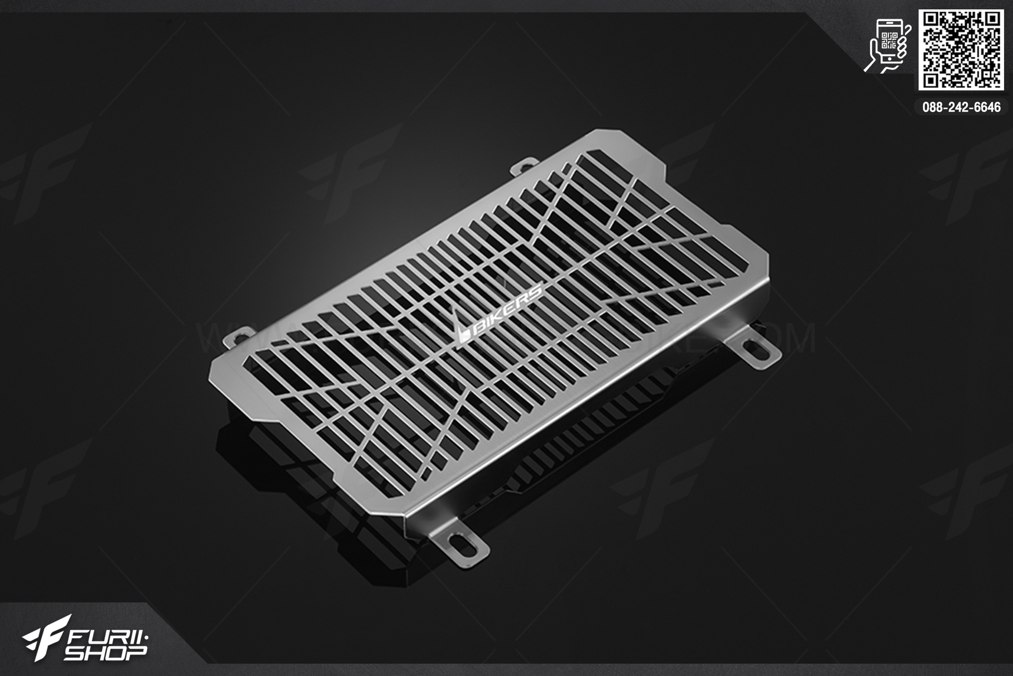 การ์ดหม้อน้ำ Stainless Radiator Guard (1.2 mm) Bikers Kawasaki Ninja300 ABS
