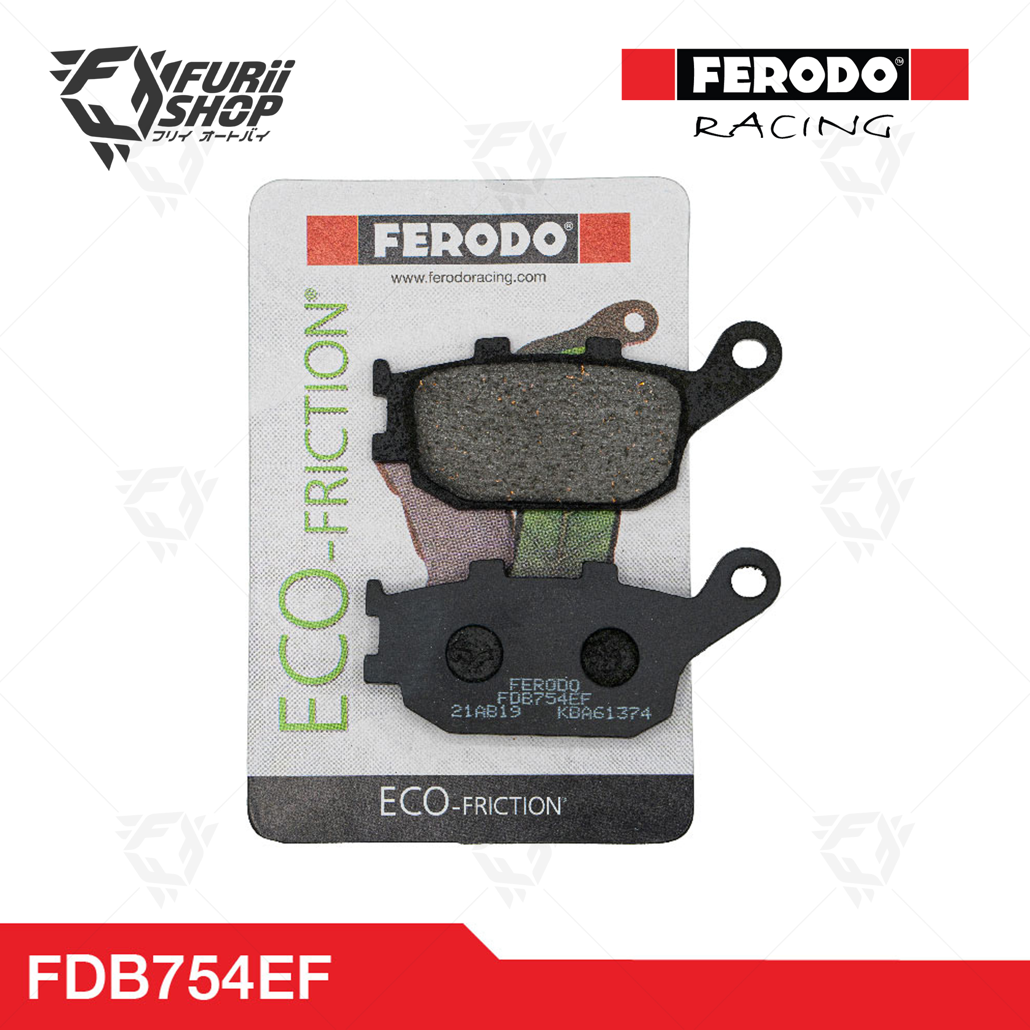 ผ้าเบรกหลัง FERODO RACING : For KAWASAKI , HONDA , SUZUKI , YAMAHA (FDB754EF)