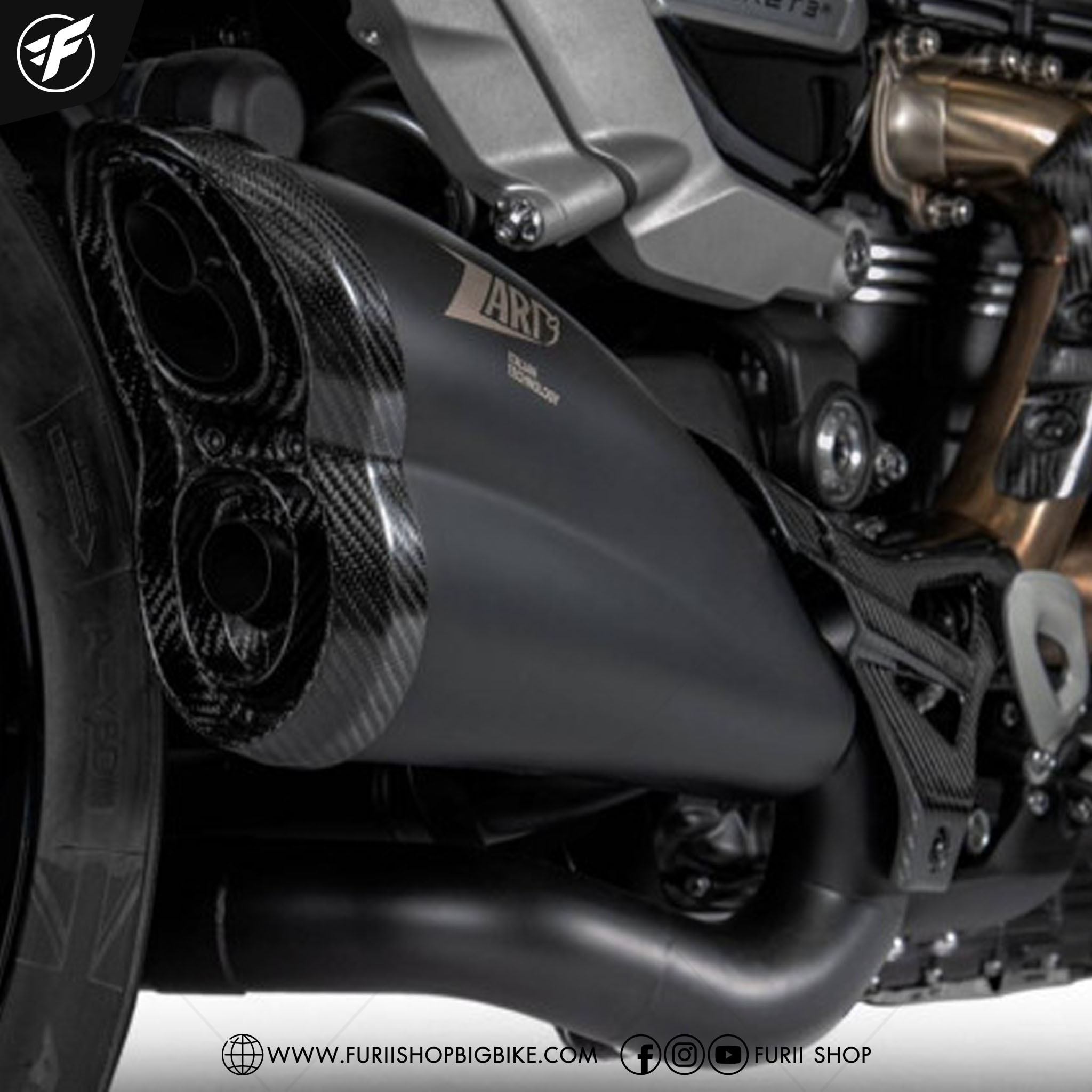 ท่อ ZARD SLIP ON BLACK FOR Triumph Rocket III 2020/2021