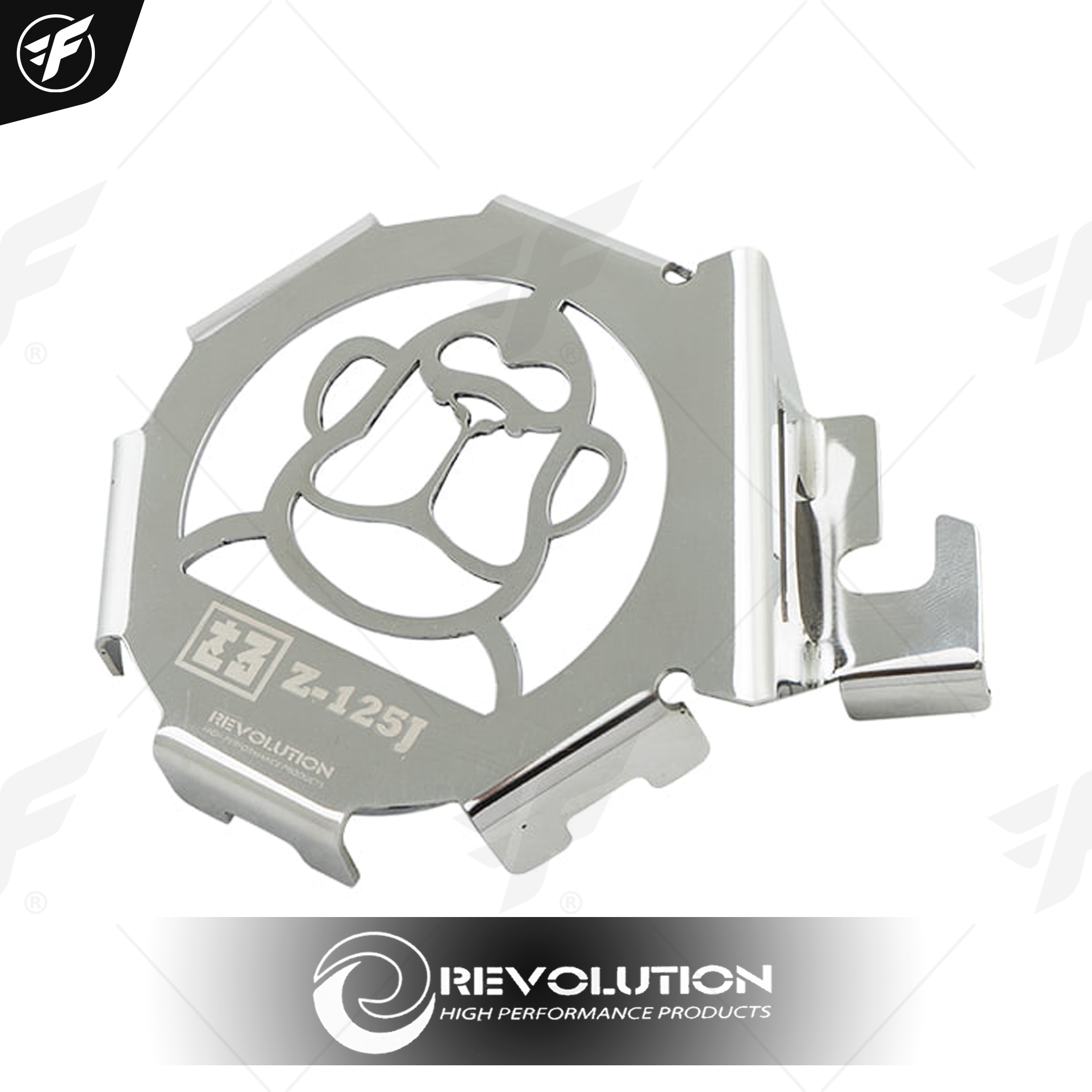 บังแตร (สแตนเลส) REVOLUTION MONKEY-125 (ไม่ถอดไฟหน้า )ขัดเงา