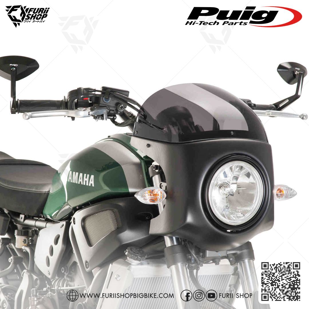 ชิลด์หน้า Puig Windshield Retro Semi Fairing Black : for Yamaha XSR700 2017-2020