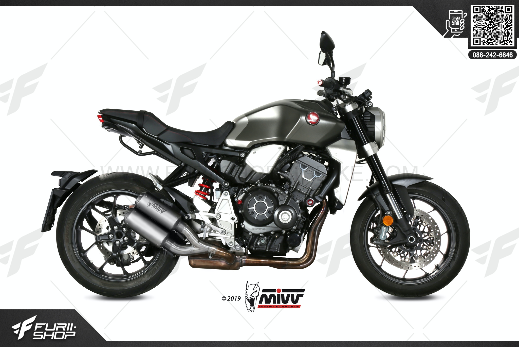 ท่อมอเตอร์ไซค์ MIVV 2 SLIP-ON M3 INOX/ST. STEEL FOR HONDA CB1000R 2018 ท่อแต่ง ท่อสูตร ท่อบิ๊กไบค์ ท่อBigbike ท่อไอเสีย