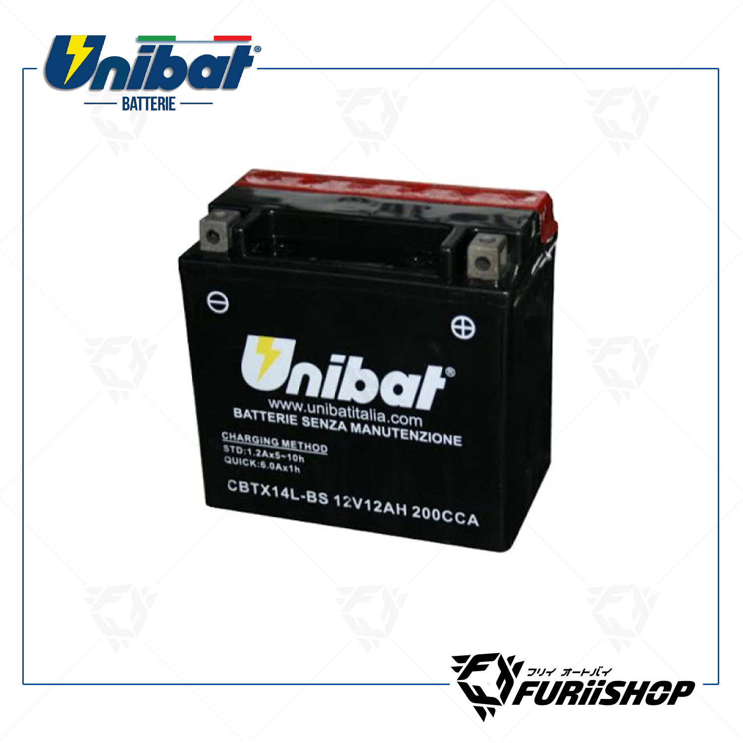 แบตเตอร์รี่รถมอเตอร์ไซต์ Unibat Battery MF Series CBTX14L-BS For HARLEY-DAVIDSON
