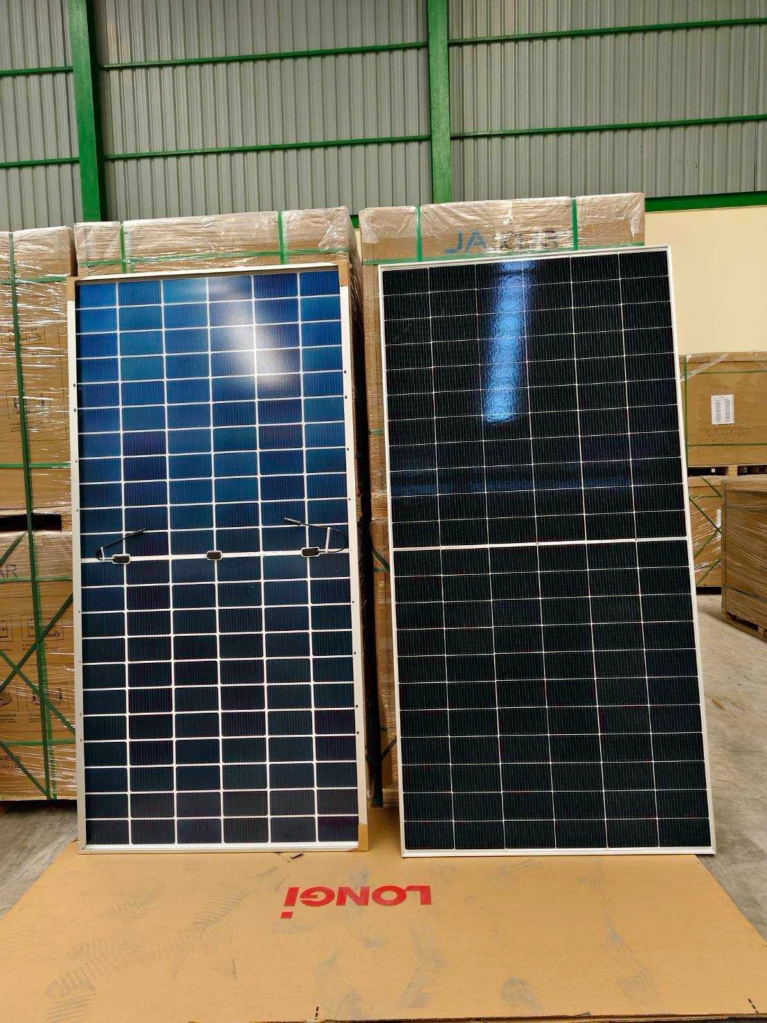 แผงโซล่าเซลล์ Mono Half cell ขนาด 580W แบรนด์ JA