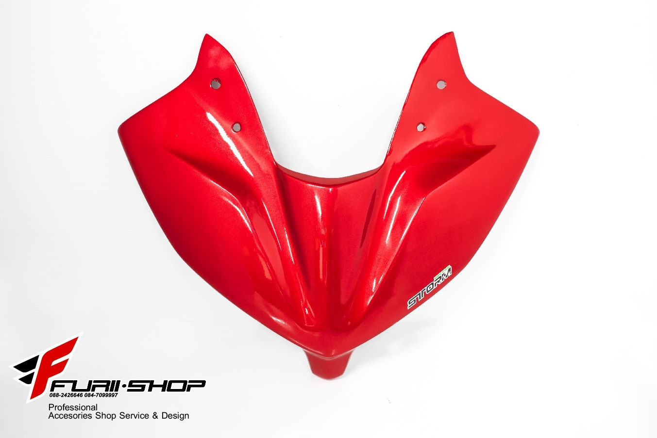 ครอบไฟหน้าแต่ง STORM Rider(สตรอมไรเดอร์) สีแดง FOR YAMAHA R15