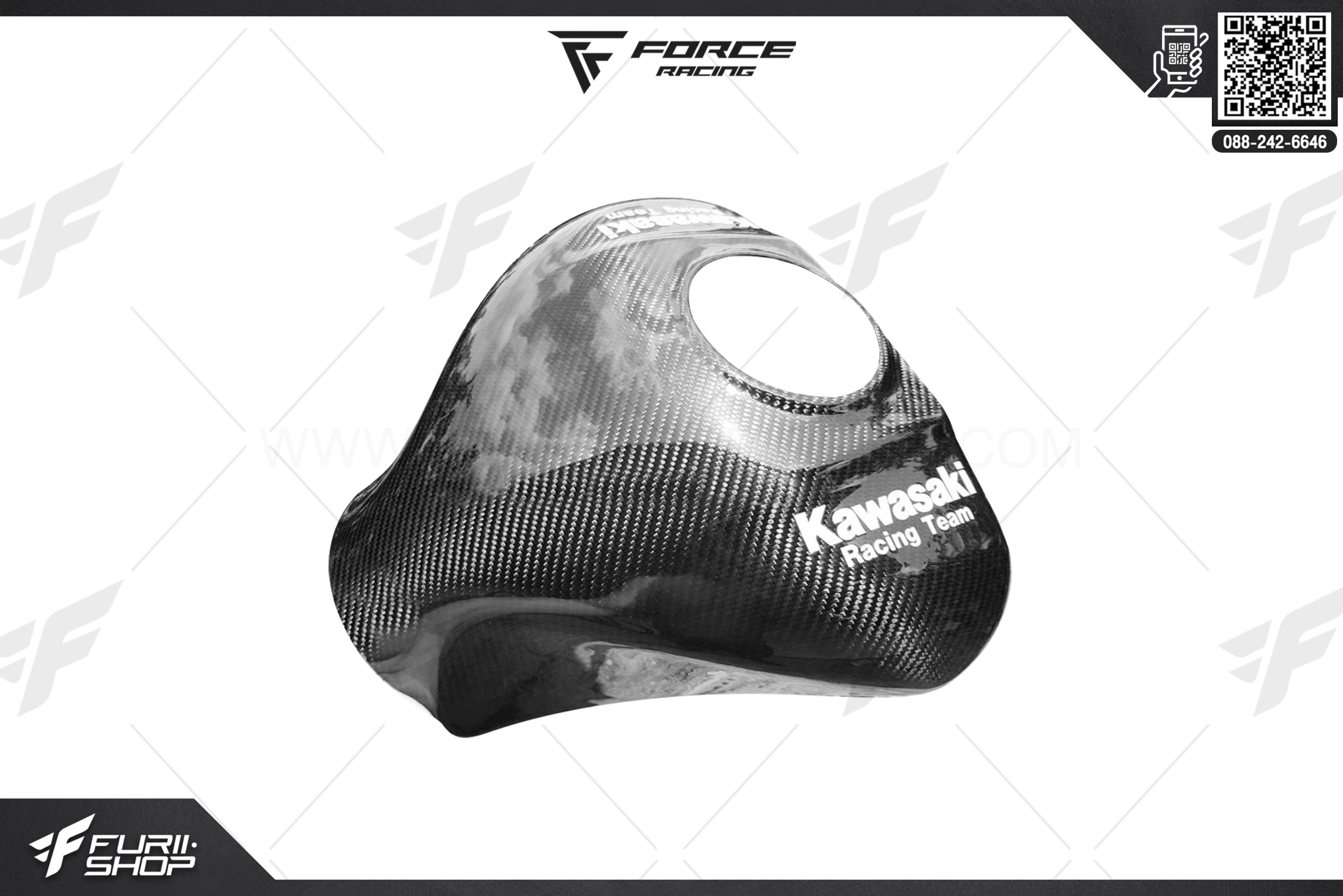 การ์ดถังเพรียวคาร์บอน Force Racing For Kawasaki ZX-10R 2019