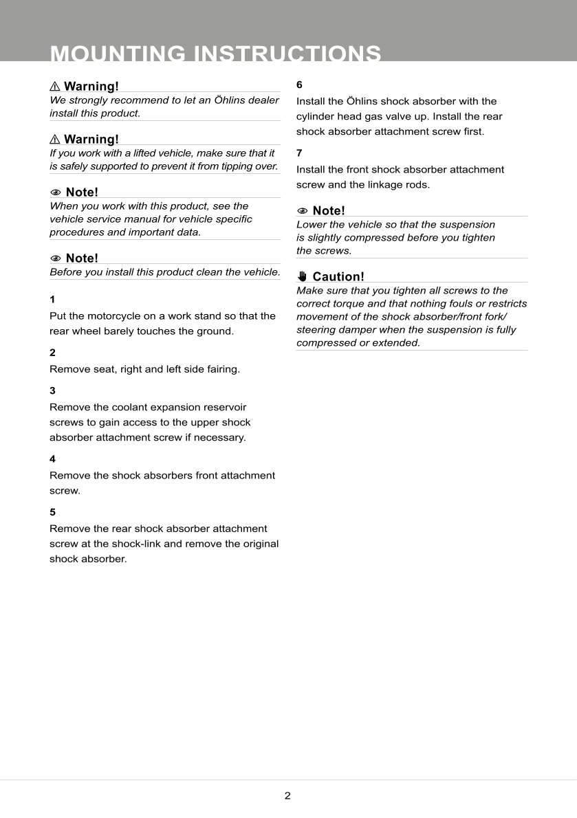 โช๊คหลังแต่ง Ohlins KA736 For Kawasaki Ninja 650 (EX650) ปี 2017-2024