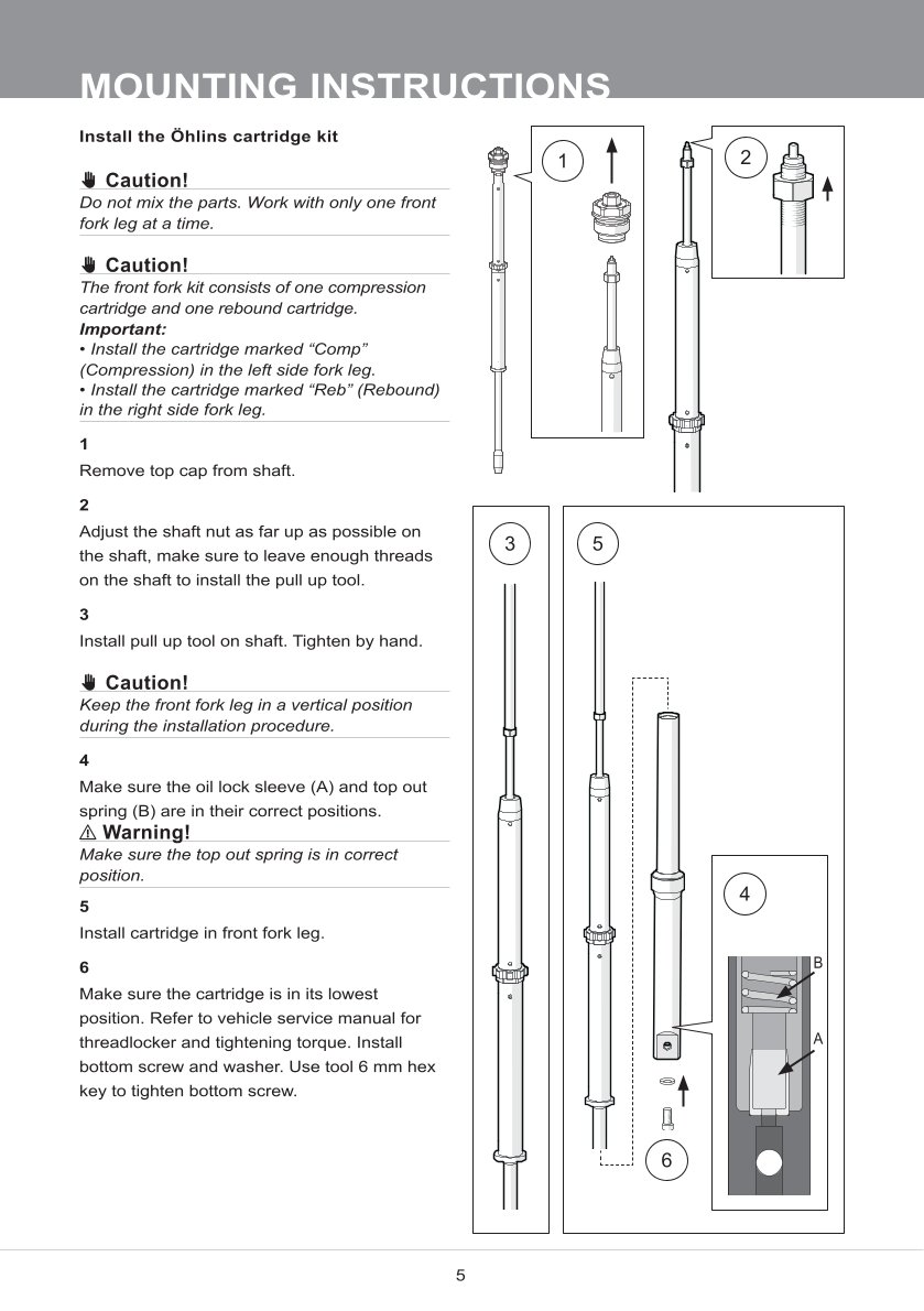 สปริงโช้คหน้า Ohlins FKS217 For Suzuki SV 650 2017-2024
