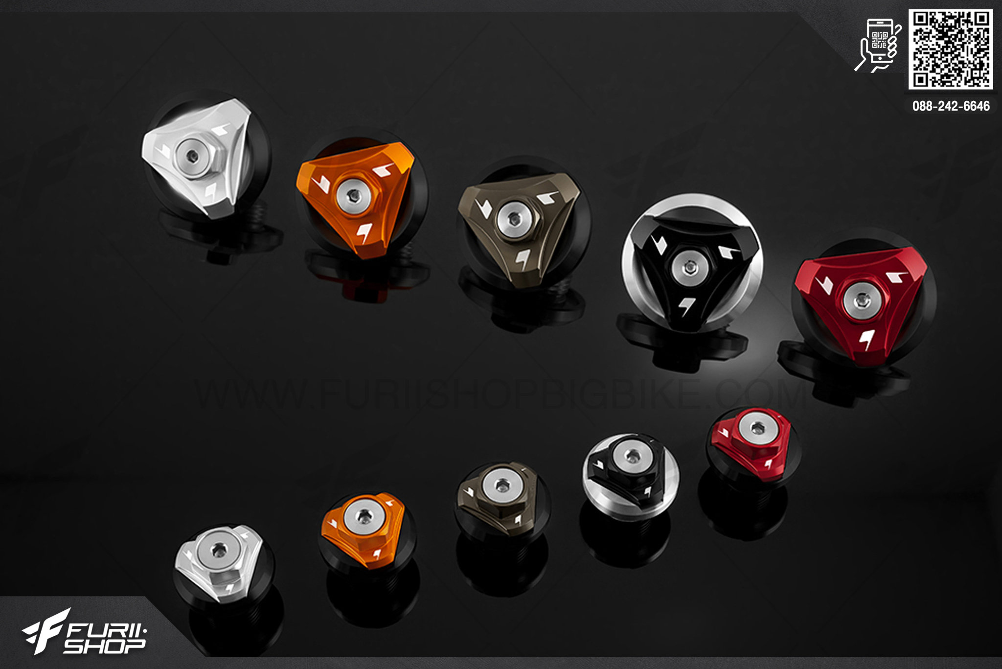 ตัวปิดจานไฟ ตัวใหญ่-ตัวเล็ก (Generator Cover Caps) Kawasaki KSR Final Edition