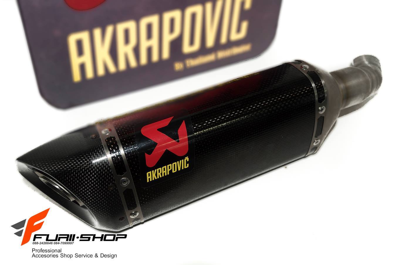 ท่อไอเสียมอเตอร์ไซค์ AKRAPOVIC CARBON SLIP-ON FOR YAMAHA R3