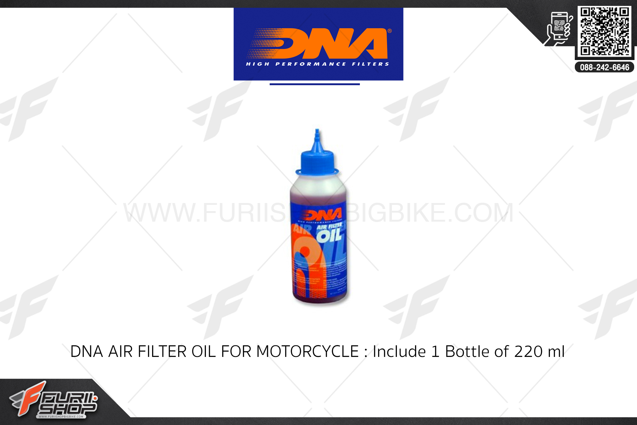 น้ำยาต่างๆ DNA HIGH PERFORMANCE FILTERS OIL FOR MOTORCYCLE : Include 1 Bottle of 220 ml