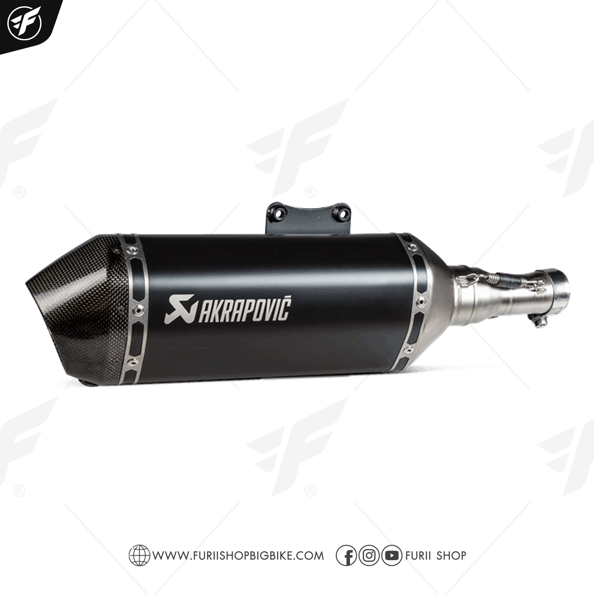 ท่อ Akrapovic Slip on Black Catalytic for Vespa LX125/150 3V2016-2021, Primavera-Sprint 150