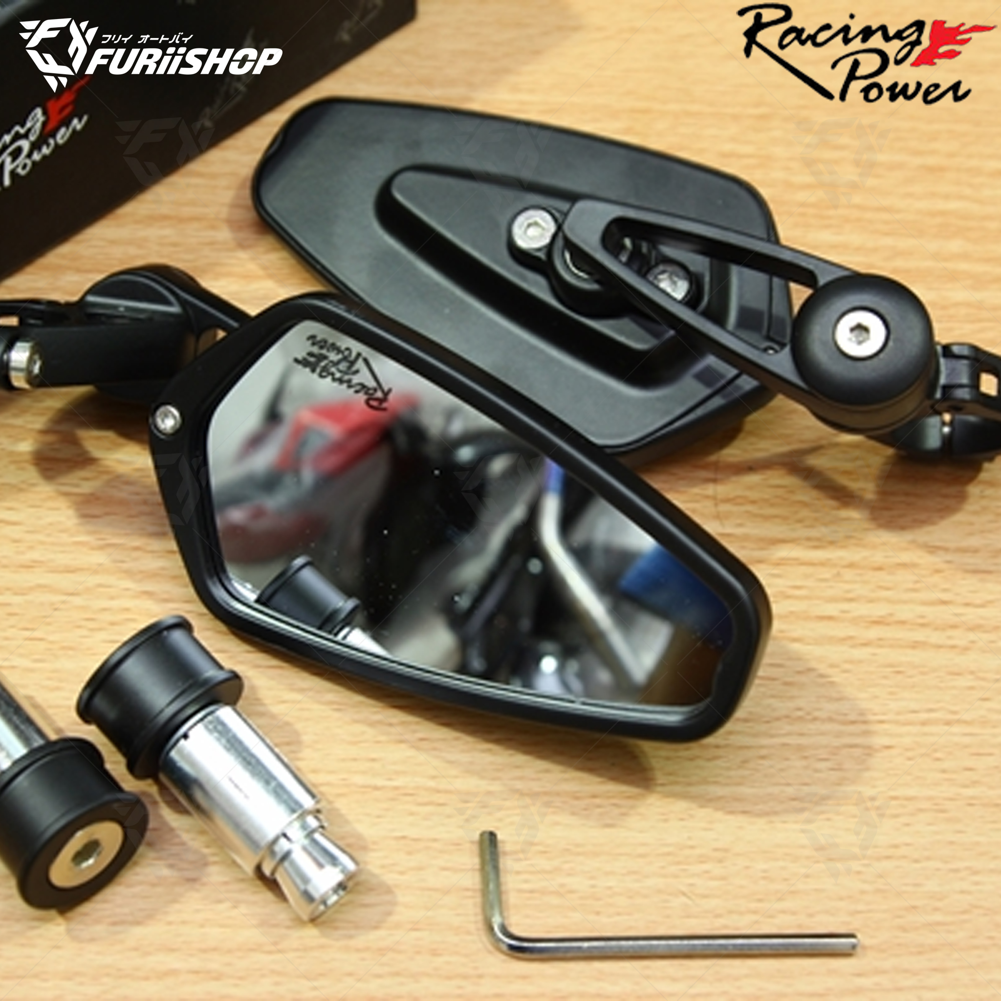 กระจกปลายแฮนด์ POWER RACING For : DUCATI STREETFIGHTER 848/1098