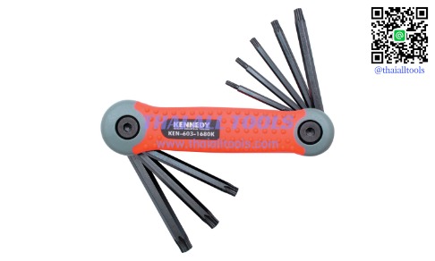 ชุดประแจหกเหลี่ยมหัวท็อกซ์ PRO-TORQ TORX FOLDING HAND CLIP SET T9-T40 (8-PCE) KENNEDY