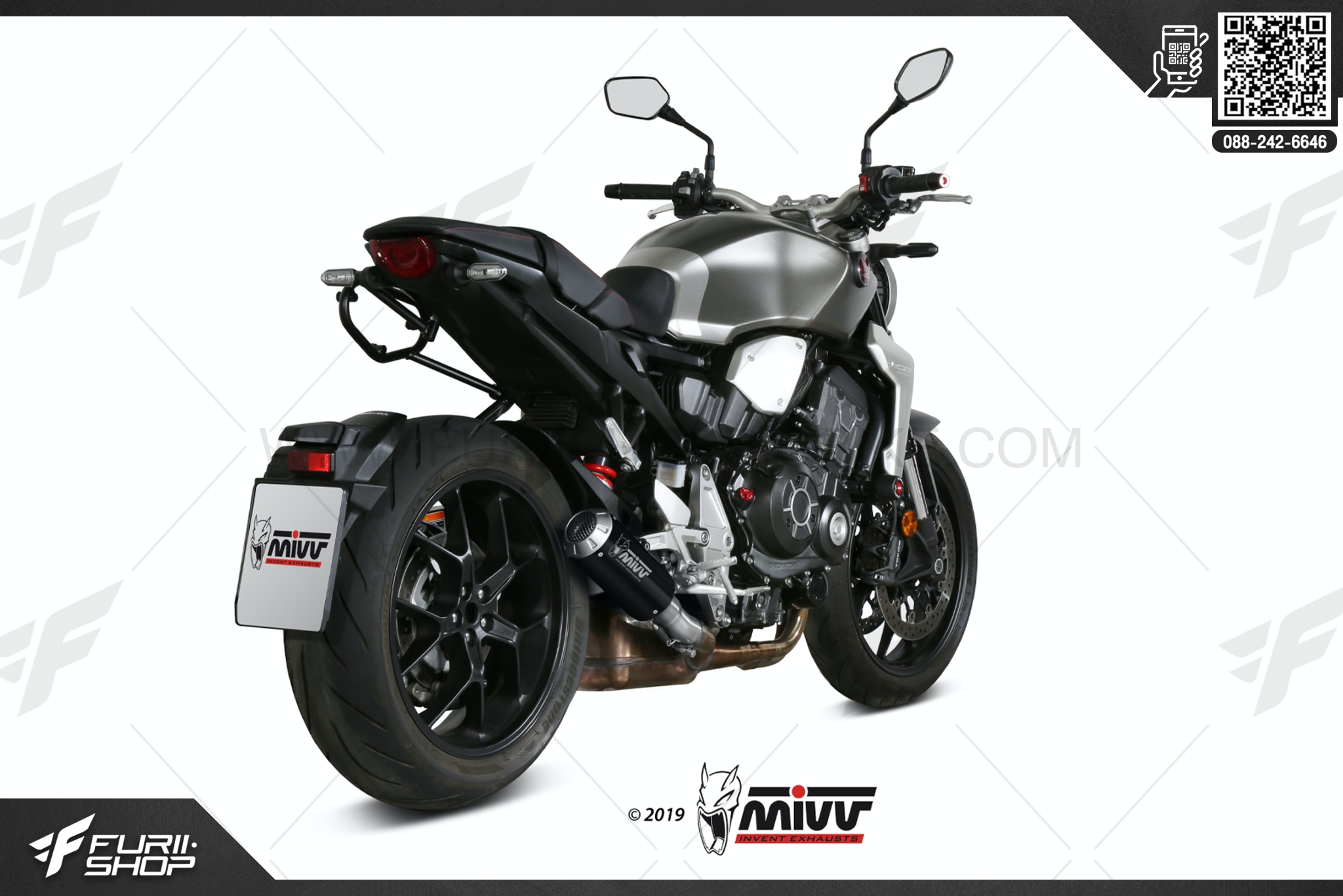ท่อมอเตอร์ไซค์ MIVV M3 STEEL BLACK FOR HONDA CB1000R 2018 ท่อแต่ง ท่อสูตร ท่อบิ๊กไบค์ ท่อBigbike ท่อไอเสีย
