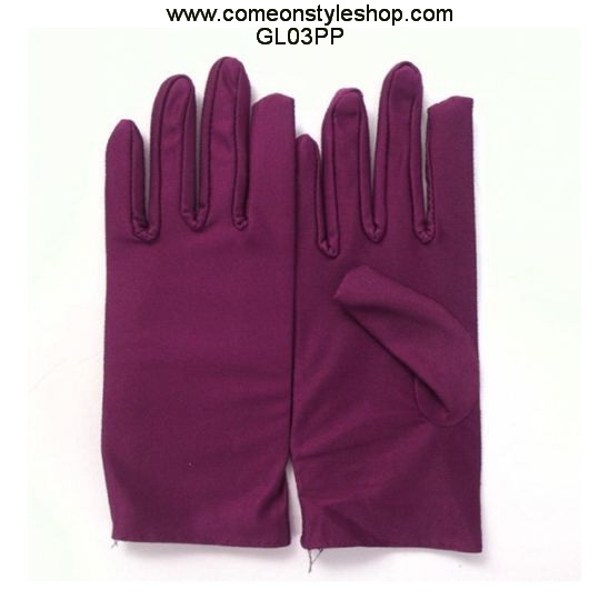 ถุงมือผ้าซาตินแบบสั้น ถุงมือออกงาน การแสดง แต่งงาน คอสเพลย์ Satin Short Gloves