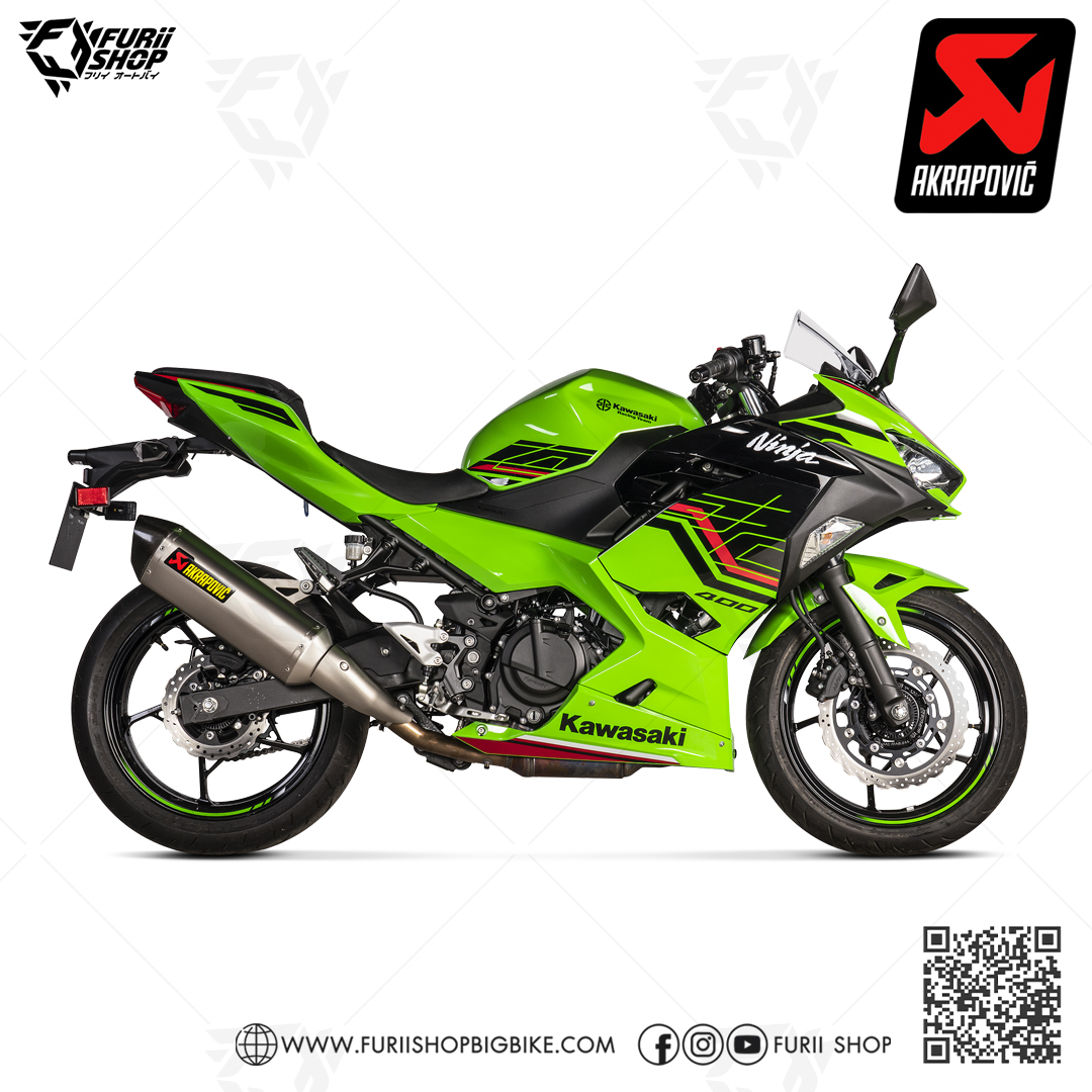 ท่อแต่ง Akrapovic Slip on Titanium : for Kawasaki Ninja400 2018-2022
