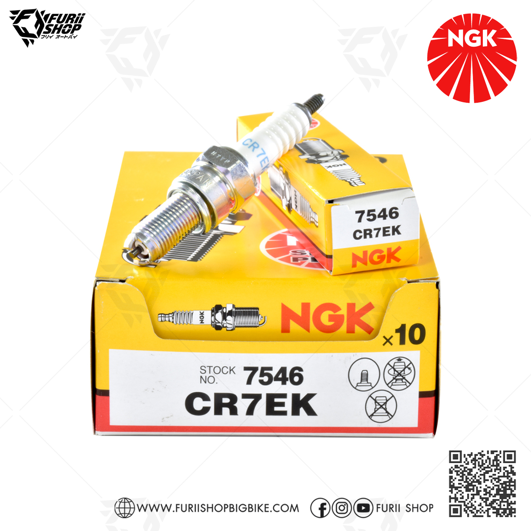 หัวเทียน NGK CR7EK ขั้ว Nickel Multigrounded ใช้สำหรับ Tmax, Royal Enfield Interceptor 650 / Continental GT 650 / Himalayan (1 หัว)