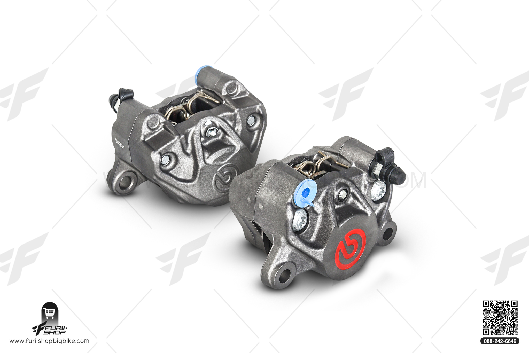 ปั๊มเบรกล่าง Brembo Racing ปักข้าง โลโก้แดง