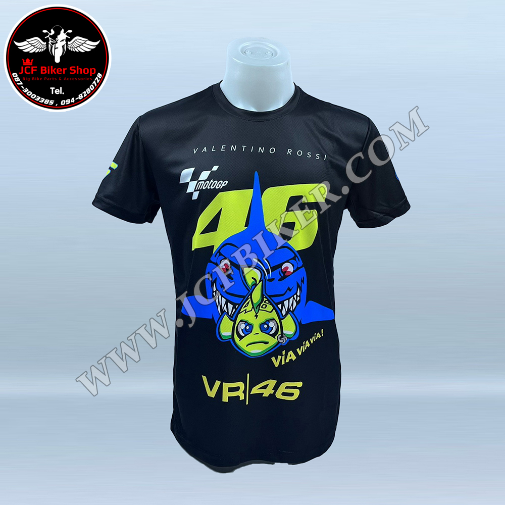 เสื้อยืดแขนสั้น MotoGP VR46 JT-504 เนื้อผ้าไมโคไฟเบอร์ มีประสิทธิภาพในการซับเหงื่อสูงแห้งเร็ว ระบายอากาศ
