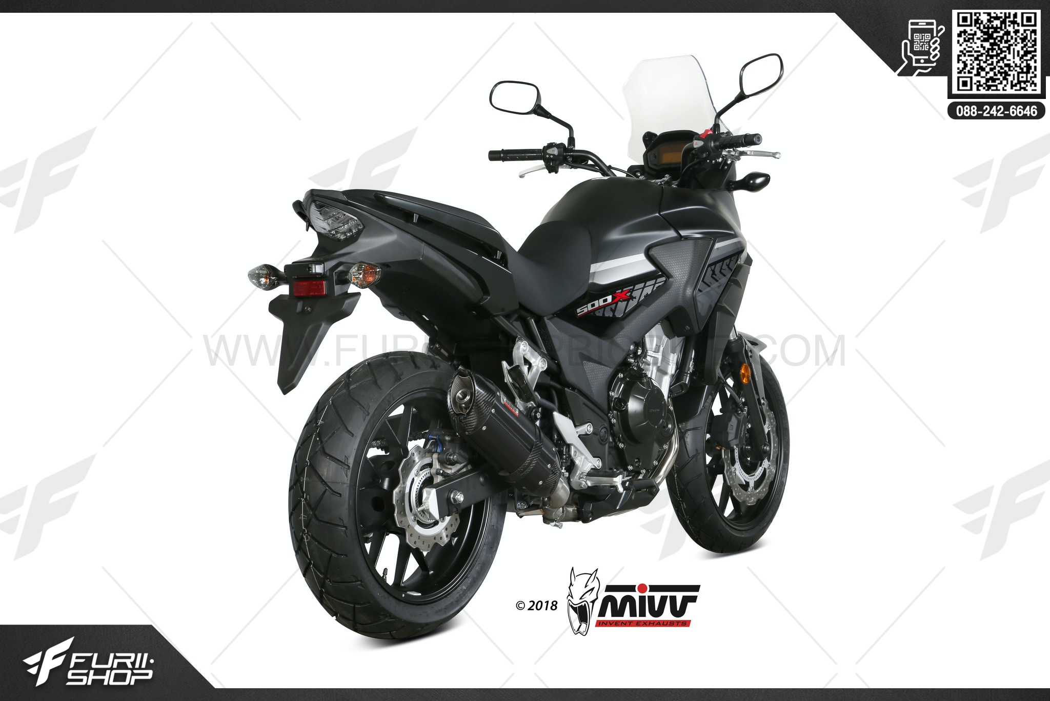 ท่อมอเตอร์ไซค์ MIVV FOR HONDA CB500X 2017+ SLIP-ON SUONO STEEL BLACK ท่อแต่ง ท่อสูตร ท่อบิ๊กไบค์ ท่อBigbike ท่อไอเสีย