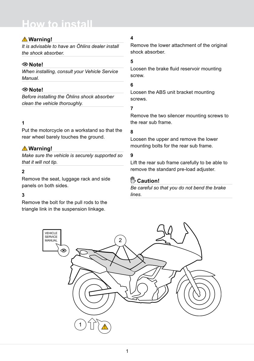 โช๊คหลังแต่ง Ohlins SU043 For Suzuki DL 650 V-Strom XT ปี 2018-2024